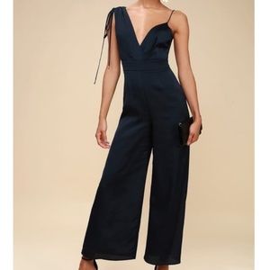 Keepsake The Label I’ve Got You Asymmetrical Jumpsuit/Romper in Navy XS